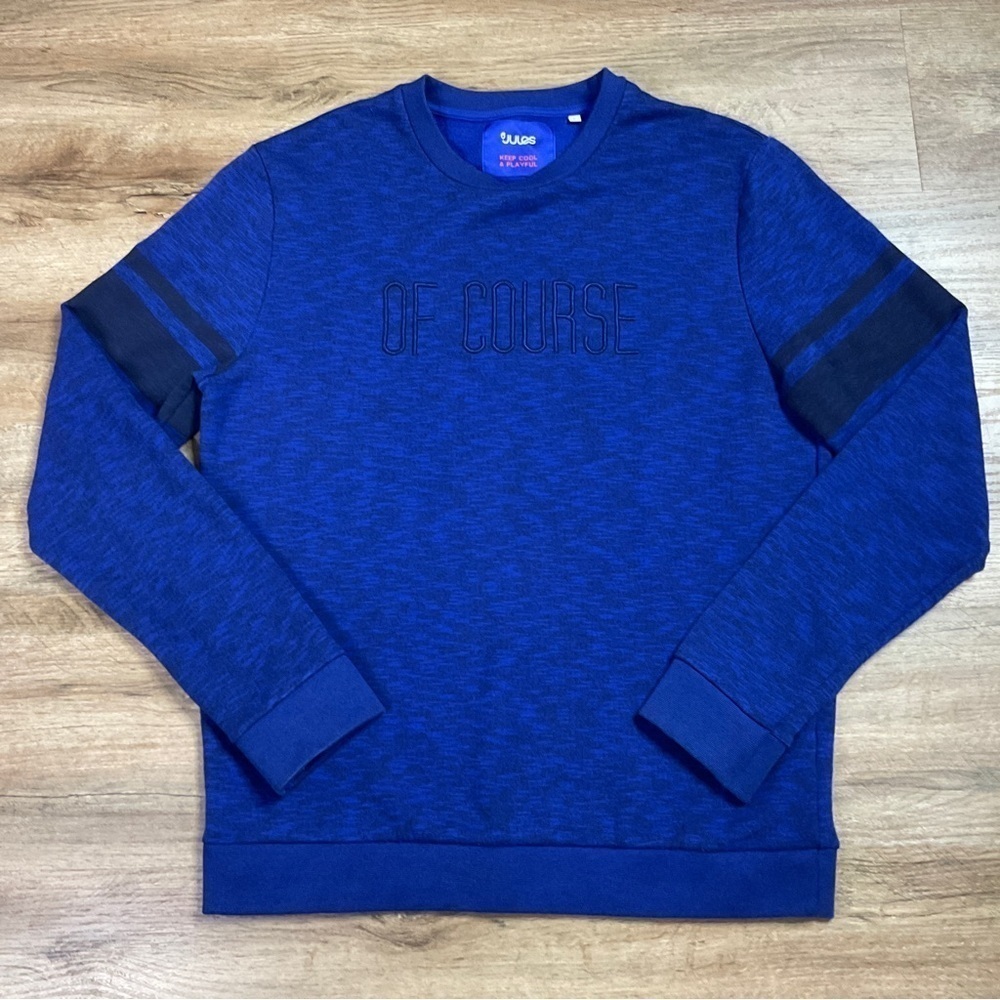 Jules Sweatshirt Size Large Of Course France Spain Crewneck Blue Black Athletic